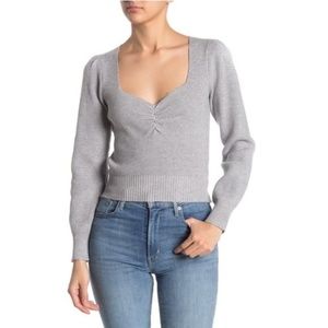 Astr Light Gray V-Neck Sweater